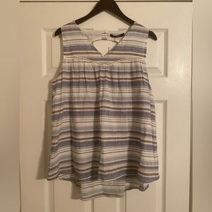 Doe & Rae Striped Sleeveless Top - Blue and White. Large. NWT.Cut Out In Back.